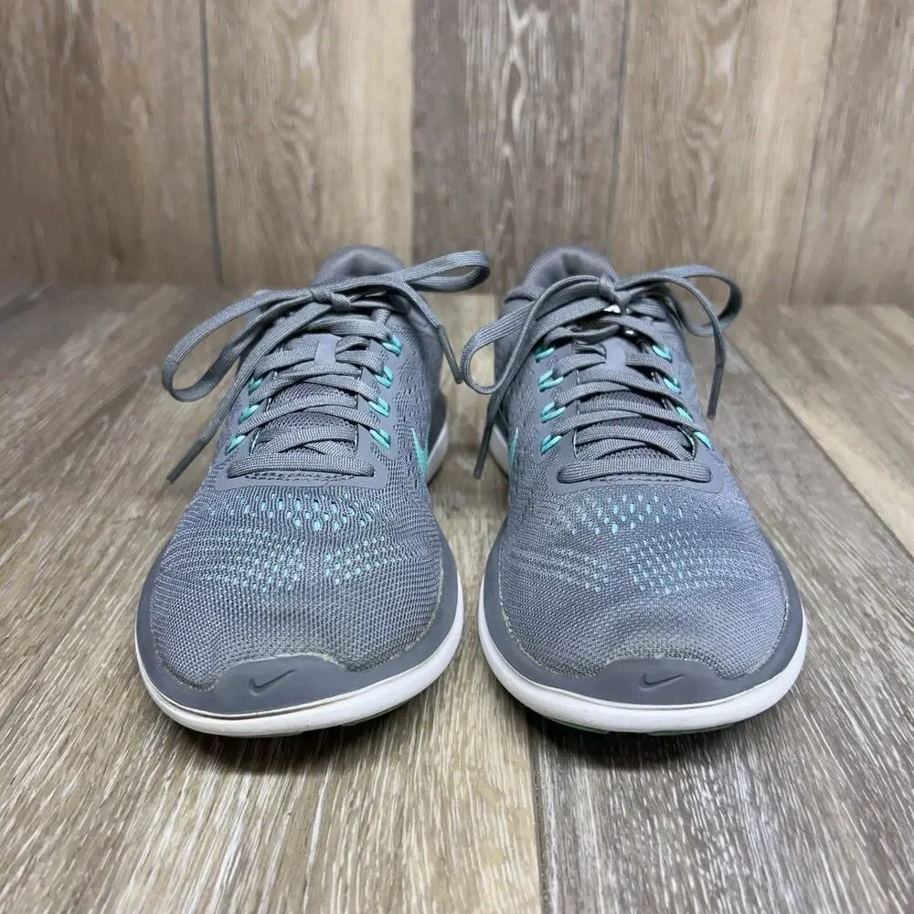 Nike Flex Women's US Size 7.5 830751-013 Gray Aqua Blue Running Sneaker Shoes